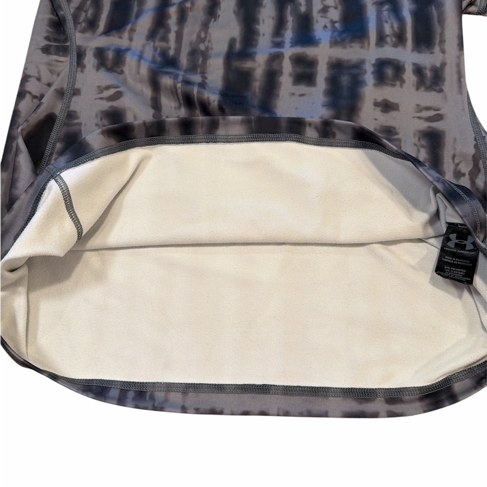 Under Armour 1/4 Zip Size Large Black Gray Tie Dye Print Long Sleeve Activewear - Picture 7 of 12